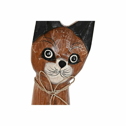 Deko-Figur DKD Home Decor Braun Weiß Katzen Albassia-Holz (21 x 7 x 80 cm) (17 x 6 x 80 cm)