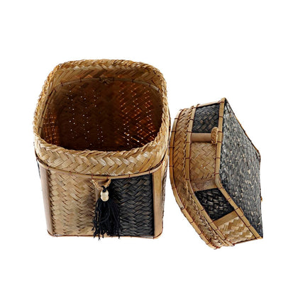 Korb-Set DKD Home Decor natürlich 33 x 33 x 40 cm Bambus 32 x 32 x 40 cm Boho
