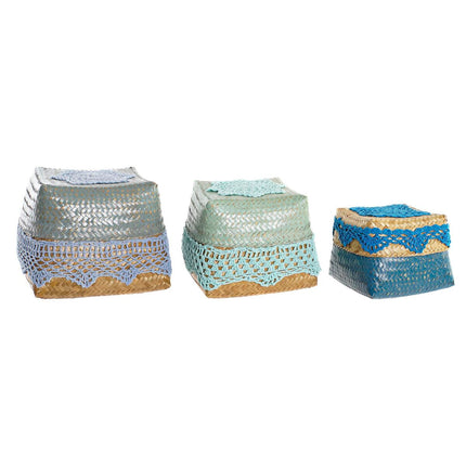Korb-Set DKD Home Decor Baumwolle Bambus (22 x 27 x 27 cm)
