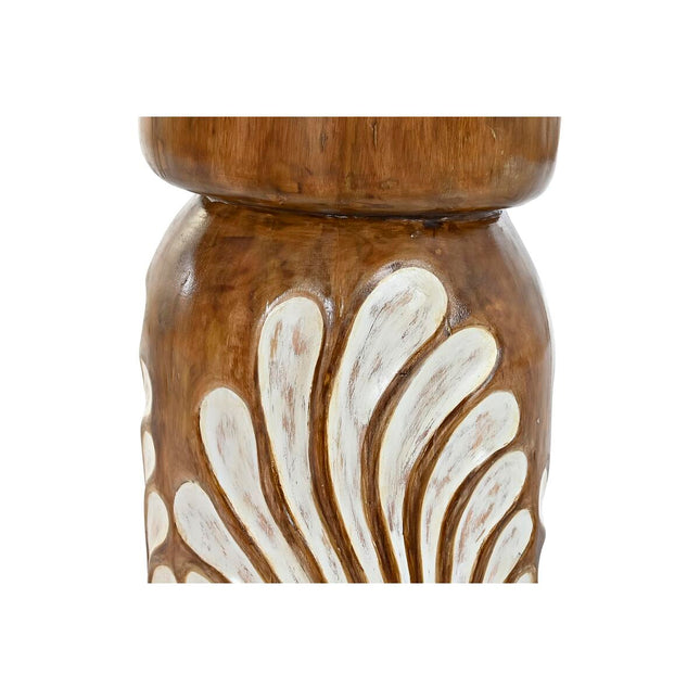 Beistelltisch DKD Home Decor natürlich Weiß Hellbraun Albassia-Holz (29 x 29 x 51 cm) (30 x 30 x 50 cm)