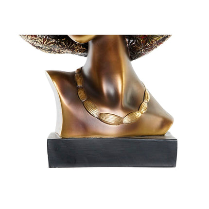 Deko-Figur DKD Home Decor 27 x 15 x 38 cm Schwarz Kupfer Kolonial Afrikanerin (2 Stück)