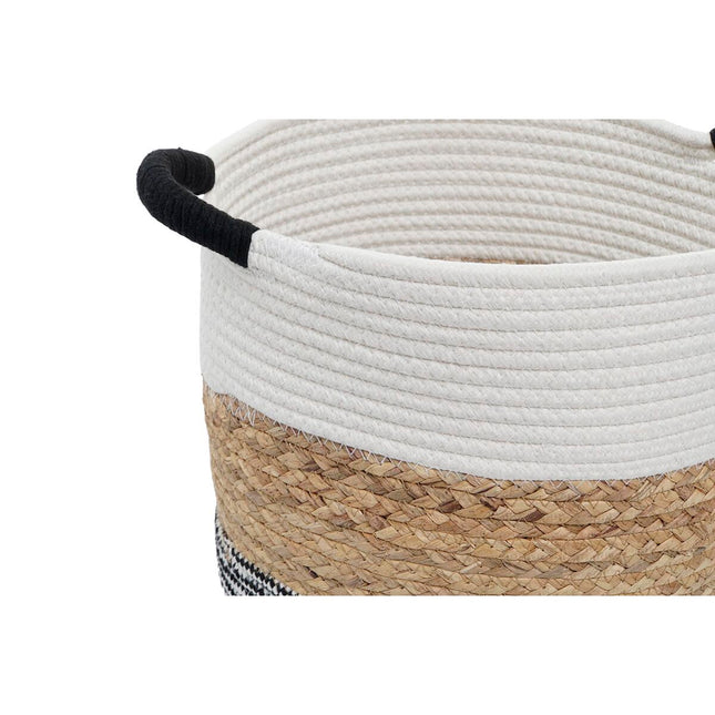 Korb-Set DKD Home Decor Beige Baumwolle Naturfaser (40 x 40 x 40 cm) (3 Stücke)