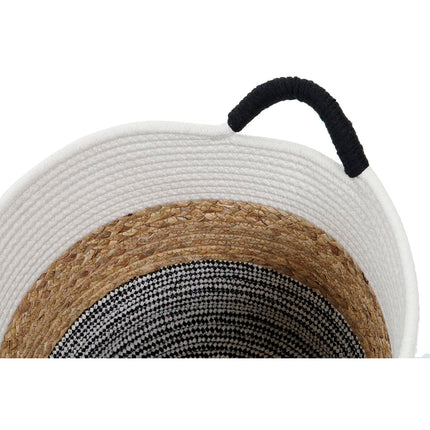 Korb-Set DKD Home Decor Beige Baumwolle Naturfaser (40 x 40 x 40 cm) (3 Stücke)
