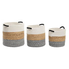 Korb-Set DKD Home Decor Beige Baumwolle Naturfaser (40 x 40 x 40 cm) (3 Stücke)