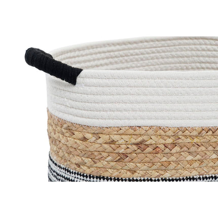 Korb-Set DKD Home Decor Beige Baumwolle Naturfaser (42 x 32 x 24 cm) (3 Stücke)