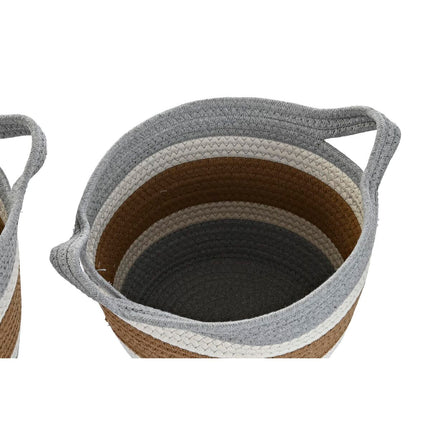Korb-Set DKD Home Decor 33 x 33 x 26 cm Naturfaser Boho (2 Stück)