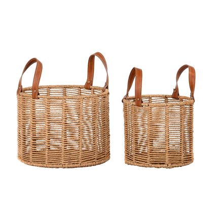 Korb-Set DKD Home Decor 32 x 32 x 26 cm Metall Schnur 32 x 32 x 39 cm Boho