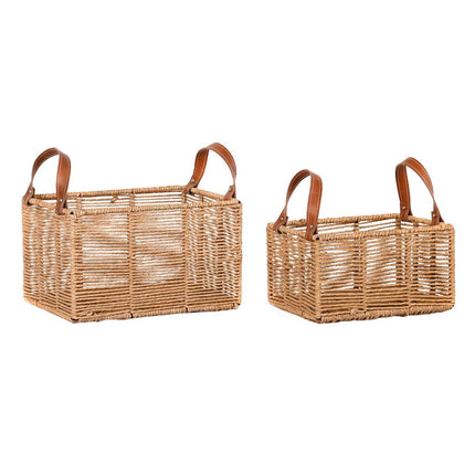 Korb-Set DKD Home Decor Metall Schnur Boho (36 x 27 x 33 cm) (36 x 27 x 20 cm)