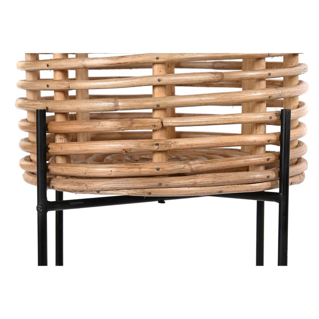 Satz Blumentöpfe DKD Home Decor Metall Rattan Bali (25 x 25 x 87 cm)