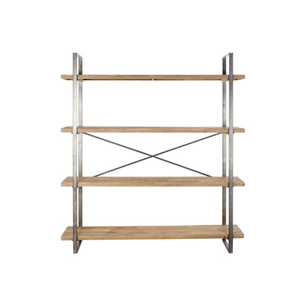 Regal DKD Home Decor Schwarz natürlich Braun Metall Tanne Recyceltes Holz 160 x 37 x 180 cm
