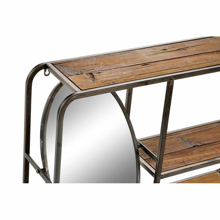 Regal DKD Home Decor 73 x 19 x 50 cm Spiegel Schwarz Metall Holz Dunkelbraun