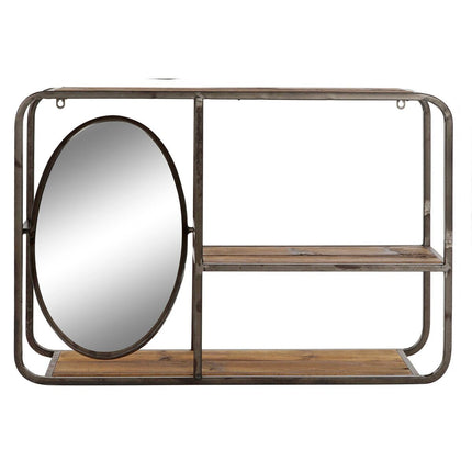 Regal DKD Home Decor 73 x 19 x 50 cm Spiegel Schwarz Metall Holz Dunkelbraun