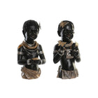 Deko-Figur DKD Home Decor 20,5 x 18 x 35 cm Schwarz Kolonial Afrikanerin (2 Stück)