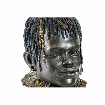 Deko-Figur DKD Home Decor Afrikanerin 26 x 20 x 42 cm Schwarz Beige Kolonial (2 Stück)