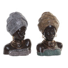 Deko-Figur DKD Home Decor 24 x 18 x 36 cm Silberfarben Gold Kolonial Afrikanerin (2 Stück)
