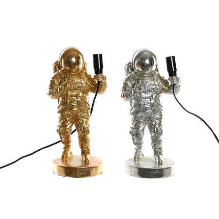 Tischlampe DKD Home Decor 17,5 x 16,5 x 36,5 cm Silberfarben Gold Harz 220 V 25 W (2 Stück)