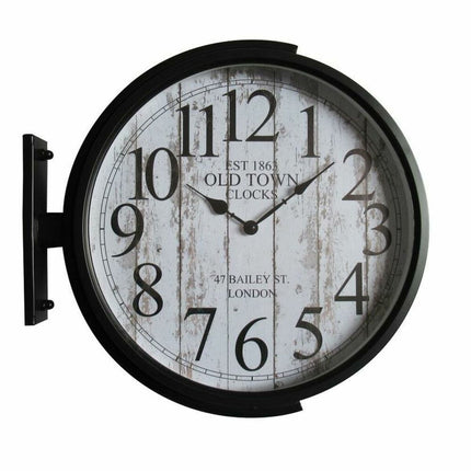 Wanduhr DKD Home Decor Kristall Schwarz Gold Eisen (45 x 6 x 45 cm)