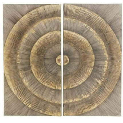 Deko-Figur DKD Home Decor Gold Braun Kreise Holz MDF (121,5 x 3,5 x 122 cm) (122 x 3,5 x 122,5 cm)