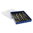Meeresfrüchte-Set DKD Home Decor Gold 3 x 3 x 15 cm Edelstahl 8 Stücke