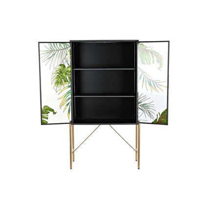 Anrichte DKD Home Decor Kristall Schwarz Gold Metall Braun Durchsichtig grün Dunkelbraun (85 x 35 x 155 cm)