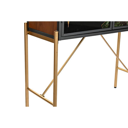 Anrichte DKD Home Decor Kristall Schwarz Gold Metall Braun Durchsichtig grün Dunkelbraun (85 x 35 x 155 cm)