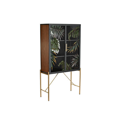Anrichte DKD Home Decor Kristall Schwarz Gold Metall Braun Durchsichtig grün Dunkelbraun (85 x 35 x 155 cm)