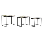 Set mit 3 Tischen DKD Home Decor Kristall Schwarz Gold Metall grün 60 x 40 x 50 cm