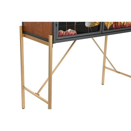 Anrichte DKD Home Decor 85 x 35 x 155 cm Kristall Schwarz Rosa Gold Metall Gelb