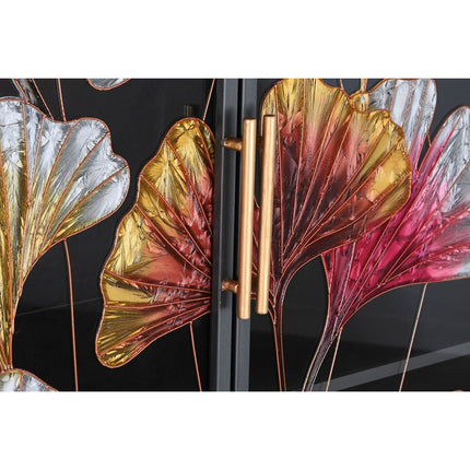 Anrichte DKD Home Decor 85 x 35 x 155 cm Kristall Schwarz Rosa Gold Metall Gelb