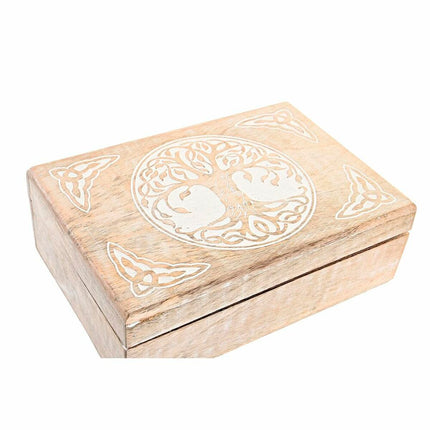 Set dekorativer Karten DKD Home Decor Braun Weiß Mango-Holz 25 x 17 x 8 cm (2 Stück)