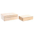 Set dekorativer Karten DKD Home Decor Braun Weiß Mango-Holz 25 x 17 x 8 cm (2 Stück)