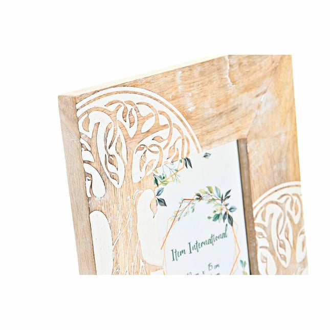 Fotorahmen DKD Home Decor 20 x 2 x 25,5 cm Kristall Baum Braun Weiß Mango-Holz Indianer