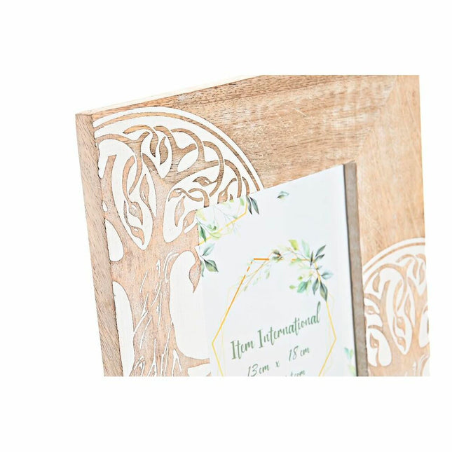 Fotorahmen DKD Home Decor 23 x 2 x 28 cm Kristall Baum Braun Weiß Mango-Holz Indianer