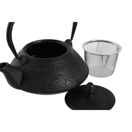 Teekanne DKD Home Decor Schwarz Edelstahl Weiß (2 Stück)