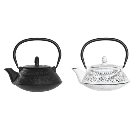 Teekanne DKD Home Decor Schwarz Edelstahl Weiß (2 Stück)
