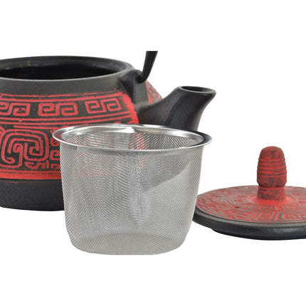 Teekanne DKD Home Decor Rot Schwarz 800 ml