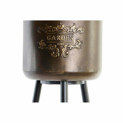 Blumentopfset DKD Home Decor Champagner Schwarz 100 % Metall (25 x 25 x 80,5 cm)