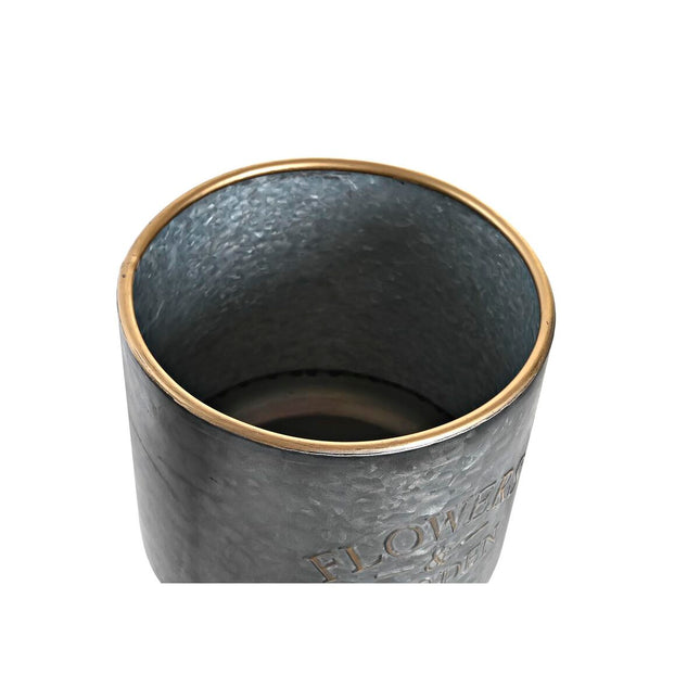 Blumentopfset DKD Home Decor Schwarz Grau 100 % Metall (25 x 25 x 46	 cm)