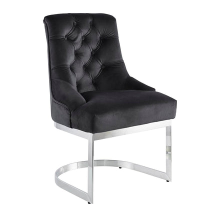Stuhl DKD Home Decor Schwarz Polyester Samt Stahl