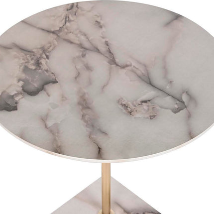 Beistelltisch DKD Home Decor Marmor Gold Stahl Weiß Harz (45 x 45 x 50 cm)