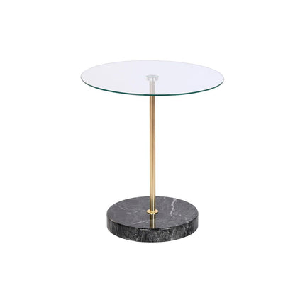 Beistelltisch DKD Home Decor Kristall Schwarz Gold Durchsichtig Stahl 45 x 45 x 50 cm