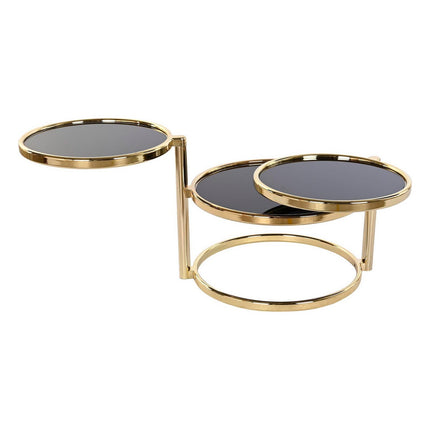 Beistelltisch DKD Home Decor Kristall Schwarz Gold Stahl (58 x 50 x 43 cm)