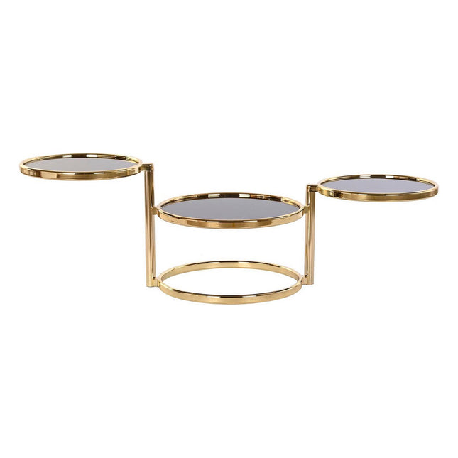 Beistelltisch DKD Home Decor Kristall Schwarz Gold Stahl (58 x 50 x 43 cm)