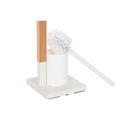 Toilettenpapierhalter mit Bürstenhalterung DKD Home Decor Holz Stahl (18,5 x 18,5 x 75 cm)