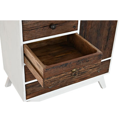 Schubladenschrank DKD Home Decor Metall Weiß Kolonial Dunkelbraun Mango-Holz (72 x 50 x 75 cm)
