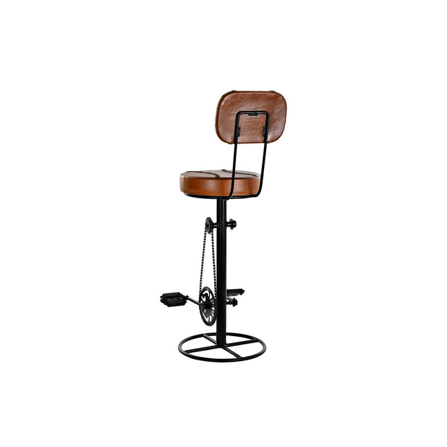 Hocker DKD Home Decor Schwarz Metall Braun Haut grün (45 x 45 x 118 cm)
