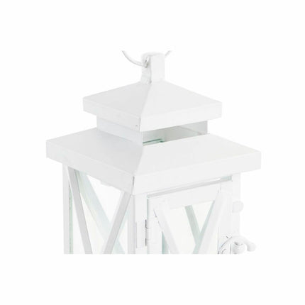 Laternen DKD Home Decor Kristall Metall Weiß 21 x 21 x 51 cm Shabby Chic