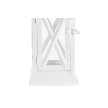 Laternen DKD Home Decor Kristall Metall Weiß 21 x 21 x 51 cm Shabby Chic