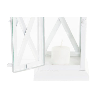 Laternen DKD Home Decor Kristall Metall Weiß 21 x 21 x 51 cm Shabby Chic