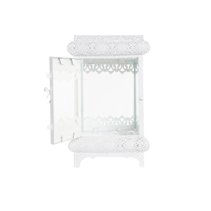 Laternen DKD Home Decor Kristall Metall Weiß (19 x 19 x 58 cm)